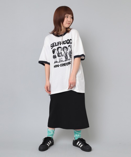 RNA（アールエヌエー）の「M2063 ＳＥＬＦＨＯＯＤリンガーＢＩＧ　Ｔ（Tシャツ/カットソー・レディース・ライトブルー/ホワイト/スミクロ・MEDIUM）」の13枚目の写真