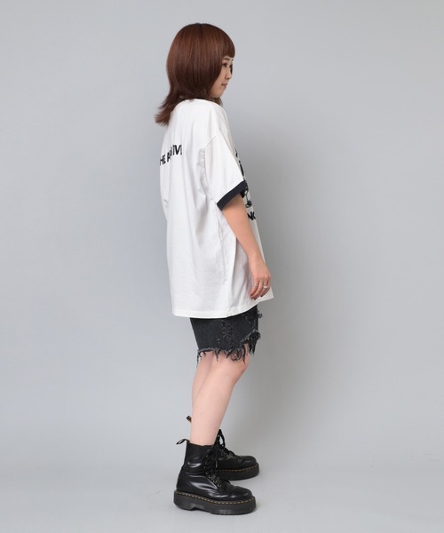 RNA（アールエヌエー）の「M2063 ＳＥＬＦＨＯＯＤリンガーＢＩＧ　Ｔ（Tシャツ/カットソー・レディース・ライトブルー/ホワイト/スミクロ・MEDIUM）」の11枚目の写真