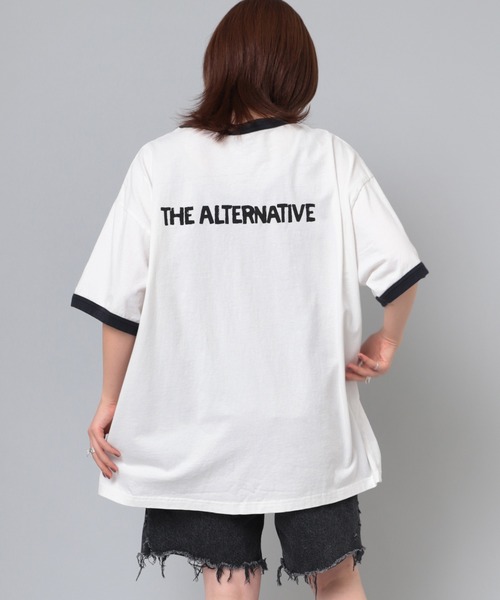 RNA（アールエヌエー）の「M2063 ＳＥＬＦＨＯＯＤリンガーＢＩＧ　Ｔ（Tシャツ/カットソー・レディース・ライトブルー/ホワイト/スミクロ・MEDIUM）」の9枚目の写真