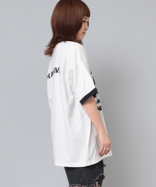 RNA（アールエヌエー）の「M2063 ＳＥＬＦＨＯＯＤリンガーＢＩＧ　Ｔ（Tシャツ/カットソー・レディース・ライトブルー/ホワイト/スミクロ・MEDIUM）」の8枚目の写真