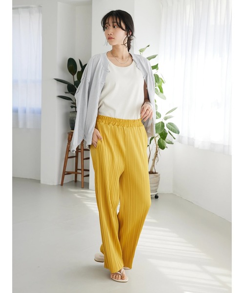CRAFT STANDARD BOUTIQUE(クラフトスタンダードブティック)の「プリーツイージーパンツ(その他パンツ・レディース・マスタード/ブラック・M/L)」の7枚目の写真