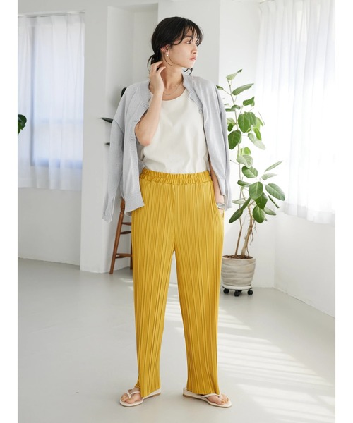CRAFT STANDARD BOUTIQUE(クラフトスタンダードブティック)の「プリーツイージーパンツ(その他パンツ・レディース・マスタード/ブラック・M/L)」の8枚目の写真