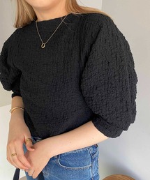 CAPRICIEUX LE'MAGE | 5分袖シャーリングパフプルオーバー(Tシャツ/カットソー)