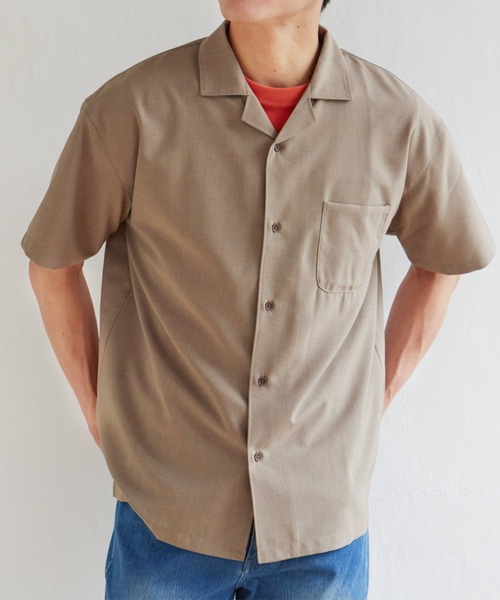 ikka(イッカ)の「【セットアップ対応】Reflax リラックスオープンカラーシャツ(シャツ/ブラウス・メンズ・ベージュ/ブラウン/オリーブ/ブルー/ダークネイビー・S/M/XL/L)」の2枚目の写真