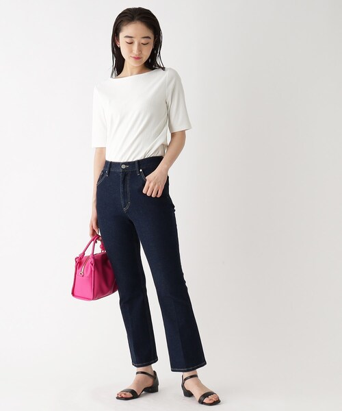 OPAQUE.CLIP（オペークドットクリップ）の「◆GIZAコットン リブカットソー【洗濯機洗い可】（Tシャツ/カットソー・レディース・ブラック/グリーン/オフホワイト/ライトベージュ・34/36/38/40/42）」の20枚目の写真