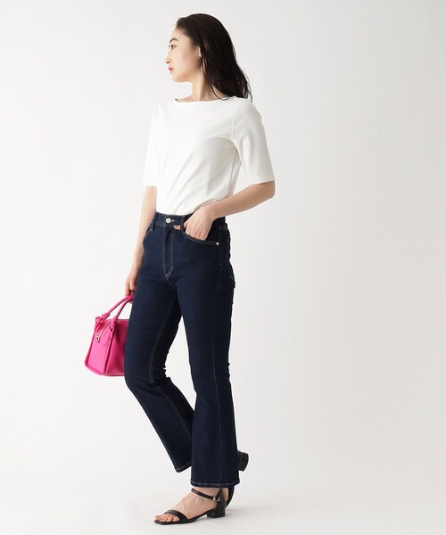 OPAQUE.CLIP（オペークドットクリップ）の「◆GIZAコットン リブカットソー【洗濯機洗い可】（Tシャツ/カットソー・レディース・ブラック/グリーン/オフホワイト/ライトベージュ・34/36/38/40/42）」の22枚目の写真