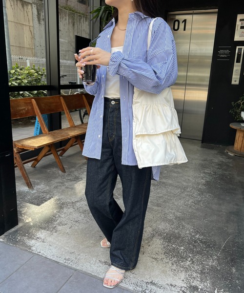 DISCOAT（ディスコート）の「【WEB限定】ティアードフリルトートバッグ（トートバッグ・レディース・チャコールグレー/イエロー/アイボリー・FREE）」の7枚目の写真