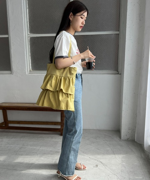 DISCOAT（ディスコート）の「【WEB限定】ティアードフリルトートバッグ（トートバッグ・レディース・チャコールグレー/イエロー/アイボリー・FREE）」の20枚目の写真