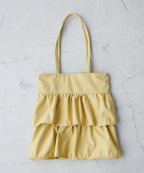 DISCOAT（ディスコート）の「【WEB限定】ティアードフリルトートバッグ（トートバッグ・レディース・チャコールグレー/イエロー/アイボリー・FREE）」の12枚目の写真