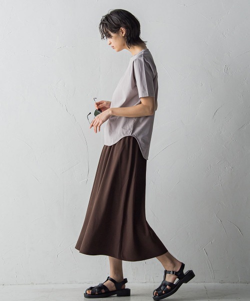 MAYSON GREY(メイソングレイ)の「タックフレアスカート≪セットアップ対応≫(スカート・レディース・ブラウン/グリーン/オフホワイト/ブラック・M)」の6枚目の写真