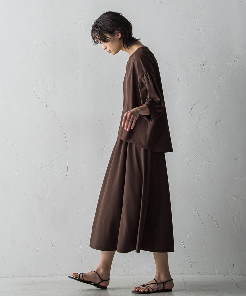 MAYSON GREY(メイソングレイ)の「タックフレアスカート≪セットアップ対応≫(スカート・レディース・ブラウン/グリーン/オフホワイト/ブラック・M)」の11枚目の写真