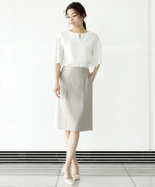 【セール】【洗濯機で洗える】ウォッシャブル＆マルチストレッチ・タイトスカート（スカート）｜WHITE JOOLA（ホワイトジョーラ）