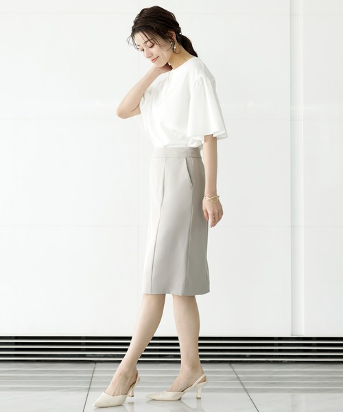 【セール】【洗濯機で洗える】ウォッシャブル＆マルチストレッチ・タイトスカート（スカート）｜WHITE JOOLA（ホワイトジョーラ）