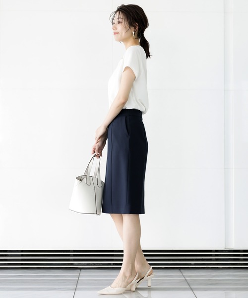 【セール】【洗濯機で洗える】ウォッシャブル＆マルチストレッチ・タイトスカート（スカート）｜WHITE JOOLA（ホワイトジョーラ）