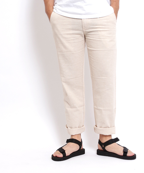 GIORDANO（ジョルダーノ）の「[GIORDANO]リネンロングパンツ（その他パンツ・メンズ・ブラック/ベージュ/ネイビー・32inch/33inch/30inch）」の2枚目の写真