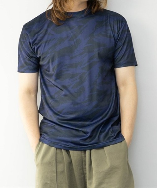 STYLEBLOCK(スタイルブロック)の「吸汗速乾総柄プリント半袖Tシャツ(Tシャツ/カットソー・メンズ・チャコール/ネイビー/ブラック/グレー・L/M/LL)」の1枚目の写真