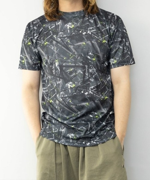 STYLEBLOCK(スタイルブロック)の「吸汗速乾総柄プリント半袖Tシャツ(Tシャツ/カットソー・メンズ・チャコール/ネイビー/ブラック/グレー・L/M/LL)」の4枚目の写真
