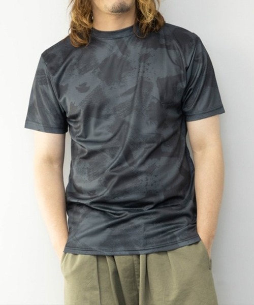 STYLEBLOCK(スタイルブロック)の「吸汗速乾総柄プリント半袖Tシャツ(Tシャツ/カットソー・メンズ・チャコール/ネイビー/ブラック/グレー・L/M/LL)」の2枚目の写真