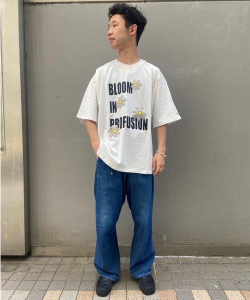 BEAVER（ビーバー）の「B omnivore/ビーオムニボー　FLOWER TEE 16/S オープンエンド天竺 Tシャツ（Tシャツ/カットソー・メンズ・ブラック/ホワイト/ピンク・L/M）」の8枚目の写真