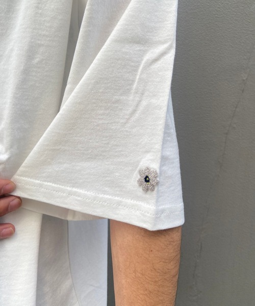 BEAVER（ビーバー）の「B omnivore/ビーオムニボー　FLOWER TEE 16/S オープンエンド天竺 Tシャツ（Tシャツ/カットソー・メンズ・ブラック/ホワイト/ピンク・L/M）」の7枚目の写真