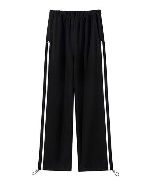 c.u.l（シーユーエル）の「デザインライン トラックパンツ culw480（その他パンツ・レディース・ブラック/アイボリー・L/M/XL）」の9枚目の写真