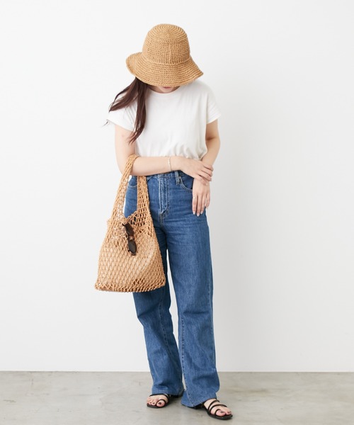 Actually（アクチュアリー）の「マクラメバッグ（トートバッグ・レディース・ブラック/ベージュ/グリーン/ブルー・フリー）」の8枚目の写真