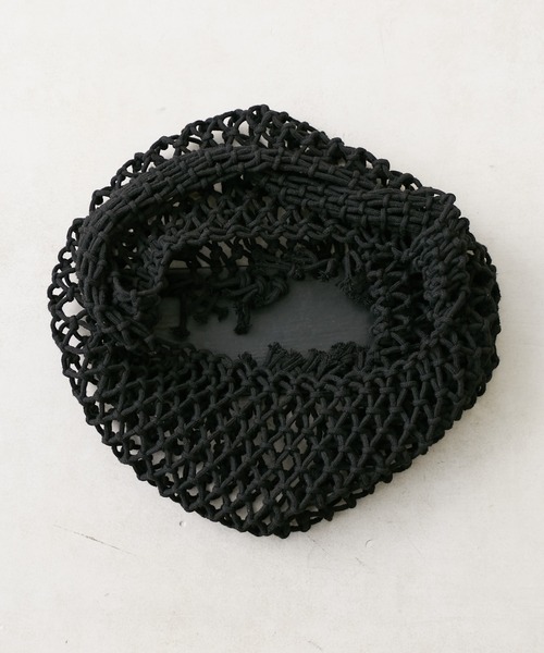 Actually（アクチュアリー）の「マクラメバッグ（トートバッグ・レディース・ブラック/ベージュ/グリーン/ブルー・フリー）」の10枚目の写真