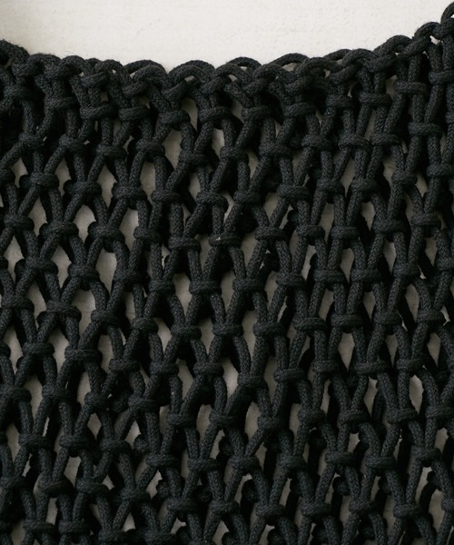 Actually（アクチュアリー）の「マクラメバッグ（トートバッグ・レディース・ブラック/ベージュ/グリーン/ブルー・フリー）」の12枚目の写真