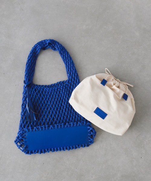 Actually（アクチュアリー）の「マクラメバッグ（トートバッグ・レディース・ブラック/ベージュ/グリーン/ブルー・フリー）」の22枚目の写真