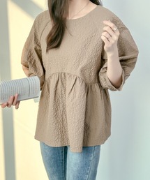 ECLIN | ふくれジャガードペプラムブラウス(シャツ/ブラウス)