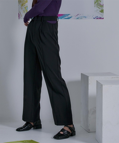 miette（ミエット）の「サイドカットセミワイドパンツ（その他パンツ・レディース・ブルー/グレー/ブラック・FREE）」の2枚目の写真