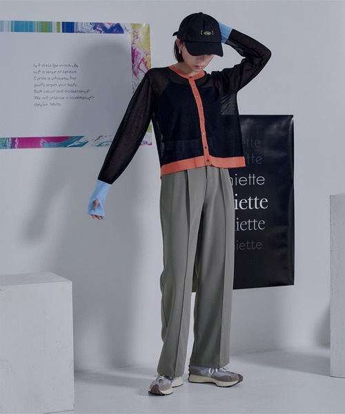 miette（ミエット）の「サイドカットセミワイドパンツ（その他パンツ・レディース・ブルー/グレー/ブラック・FREE）」の6枚目の写真