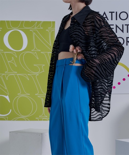 miette（ミエット）の「サイドカットセミワイドパンツ（その他パンツ・レディース・ブルー/グレー/ブラック・FREE）」の9枚目の写真