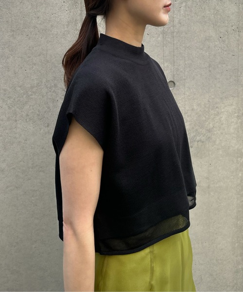 &g'aime（アンジェム）の「【&g’aime】バックオープンショートニット（ニット/セーター・レディース・パープル/グレイッシュベージュ/ブラック・FREE）」の12枚目の写真