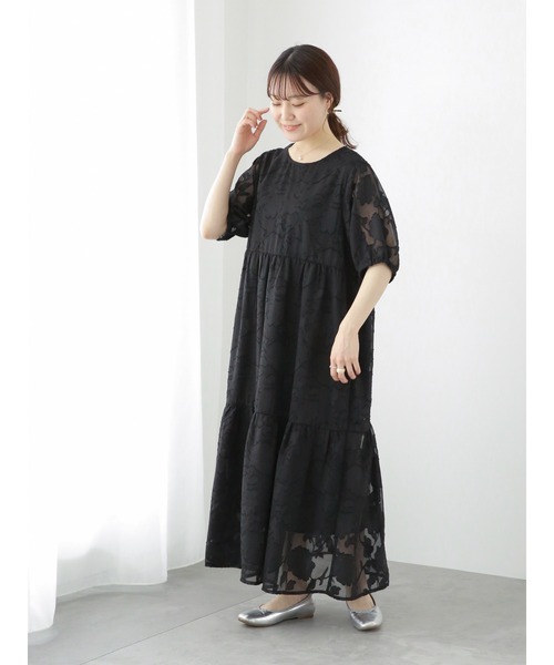 ehka sopo（エヘカソポ）の「シアー花柄ジャカードワンピース