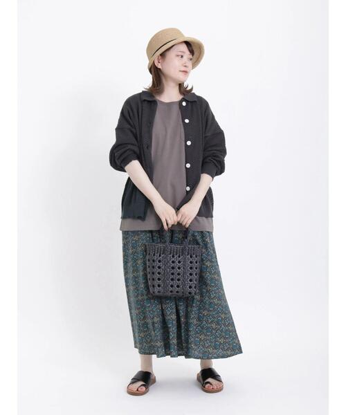 Samansa Mos2(サマンサ モスモス)の「透かし編みメルカドバッグ(ハンドバッグ・レディース・チャコールグレー/オフホワイト・F)」の11枚目の写真