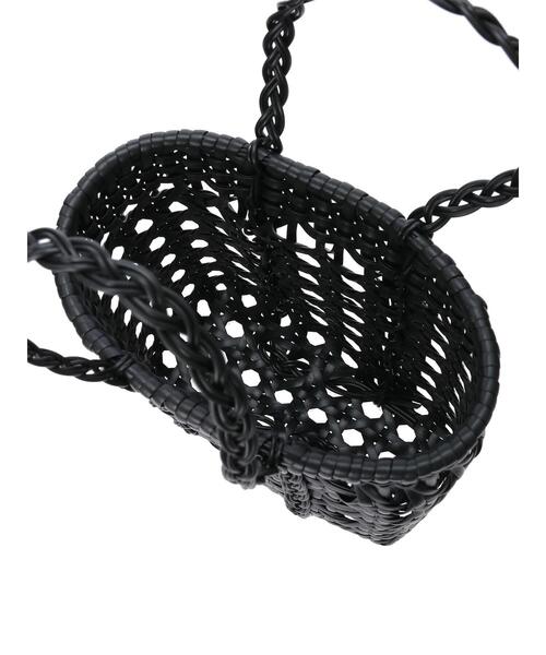 Samansa Mos2(サマンサ モスモス)の「透かし編みメルカドバッグ(ハンドバッグ・レディース・チャコールグレー/オフホワイト・F)」の10枚目の写真