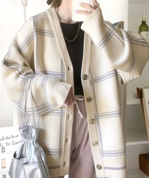 classicalelf | 大人カジュアルにブラッシュアップ 。冬に大活躍!Wジャガードチェック柄カーディガン(カーディガン/ボレロ)