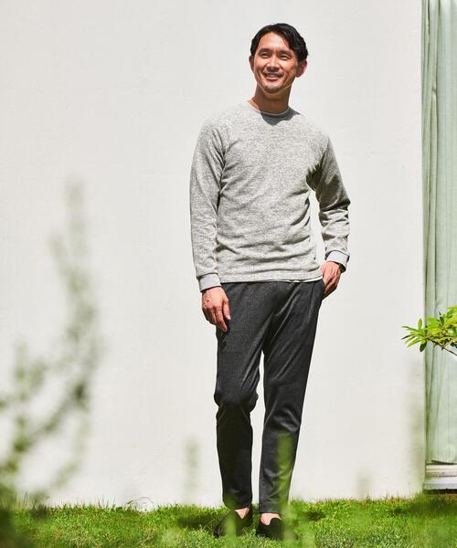 green label relaxing（グリーンレーベルリラクシング）の「【WEB限定】JUSTFIT メランジ クルーネック カットソー（Tシャツ/カットソー・メンズ・ネイビー/グレー/ダークグレー・XL/L/M/S）」の4枚目の写真