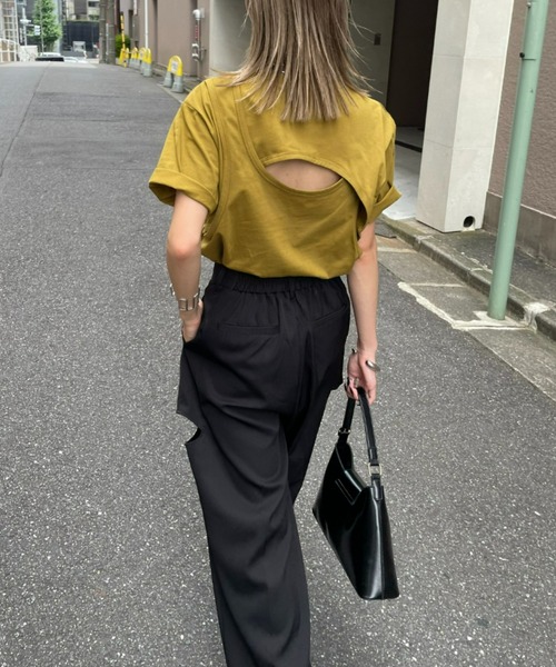 AIC.（エーアイシー）の「サイドカットアウトタックパンツ（スラックス・レディース・ブラック/グレイッシュベージュ/ダークグレー・FREE）」の17枚目の写真