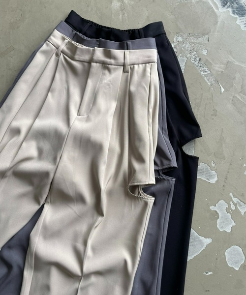 AIC. エーアイシー シースルー切替トップス/センタースリットスラックス AIC.（エーアイシー）の「シースルー切り替えトップス