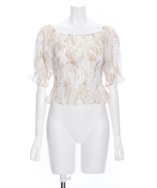 clear（クリア）の「トワルドジュイ柄シャーリング半袖ブラウス （シャツ/ブラウス・レディース・ベージュ/ブルー・F）」の11枚目の写真