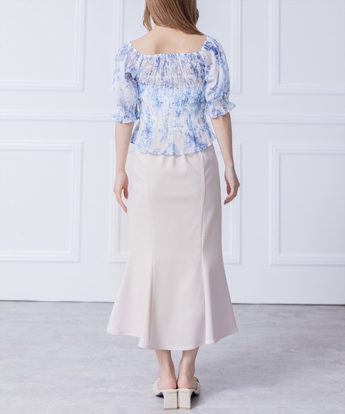 clear（クリア）の「トワルドジュイ柄シャーリング半袖ブラウス （シャツ/ブラウス・レディース・ベージュ/ブルー・F）」の17枚目の写真