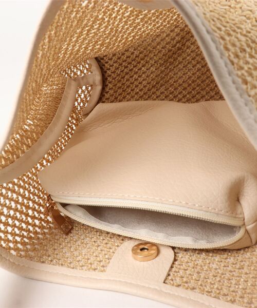 aimoha（アイモハ）の「大容量　手編みトートバッグ（かごバッグ・レディース・ホワイト/ブラウン/ブラック・FREE）」の4枚目の写真