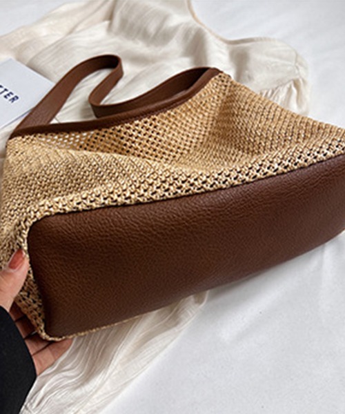 aimoha（アイモハ）の「大容量　手編みトートバッグ（かごバッグ・レディース・ホワイト/ブラウン/ブラック・FREE）」の14枚目の写真