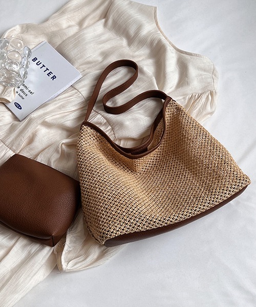 aimoha（アイモハ）の「大容量　手編みトートバッグ（かごバッグ・レディース・ホワイト/ブラウン/ブラック・FREE）」の15枚目の写真
