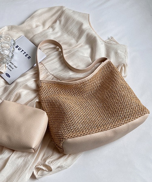 aimoha（アイモハ）の「大容量　手編みトートバッグ（かごバッグ・レディース・ホワイト/ブラウン/ブラック・FREE）」の16枚目の写真