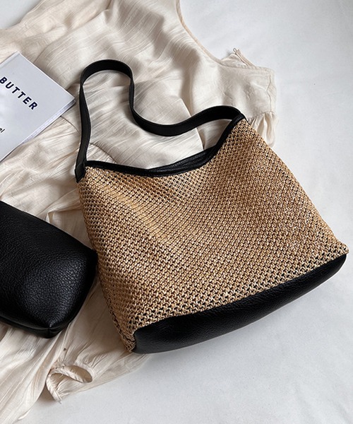 aimoha（アイモハ）の「大容量　手編みトートバッグ（かごバッグ・レディース・ホワイト/ブラウン/ブラック・FREE）」の17枚目の写真