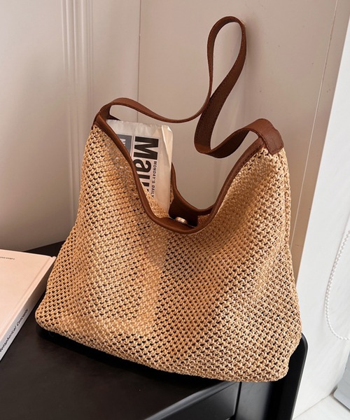 aimoha（アイモハ）の「大容量　手編みトートバッグ（かごバッグ・レディース・ホワイト/ブラウン/ブラック・FREE）」の18枚目の写真