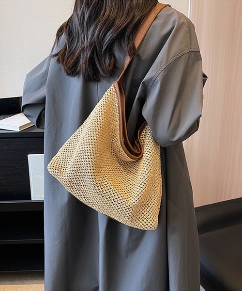 aimoha（アイモハ）の「大容量　手編みトートバッグ（かごバッグ・レディース・ホワイト/ブラウン/ブラック・FREE）」の19枚目の写真